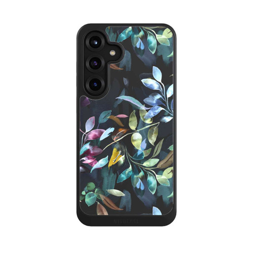 Samsung Galaxy S25+  NIVOcore Mystische Aquarellblätter schwarz