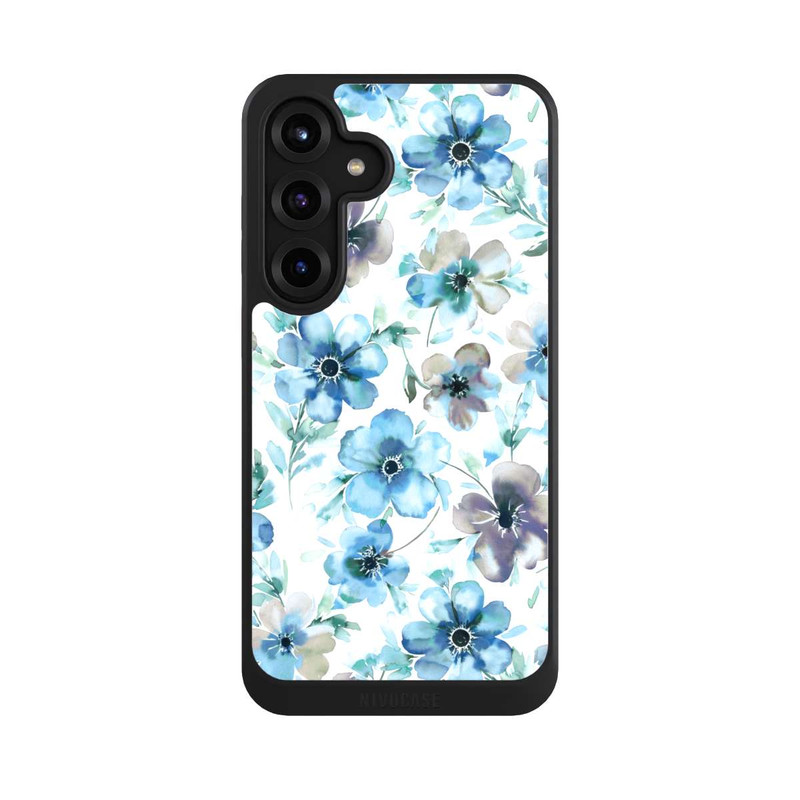 Galaxy S25 + NIVOcore Blue Flower Pattern Trendy
