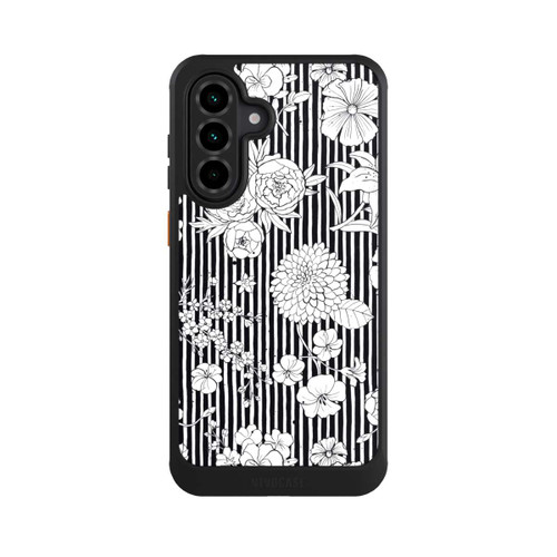 Samsung Galaxy A36 5G NIVOcore Blumen und Streifen Schwarz und Weiß