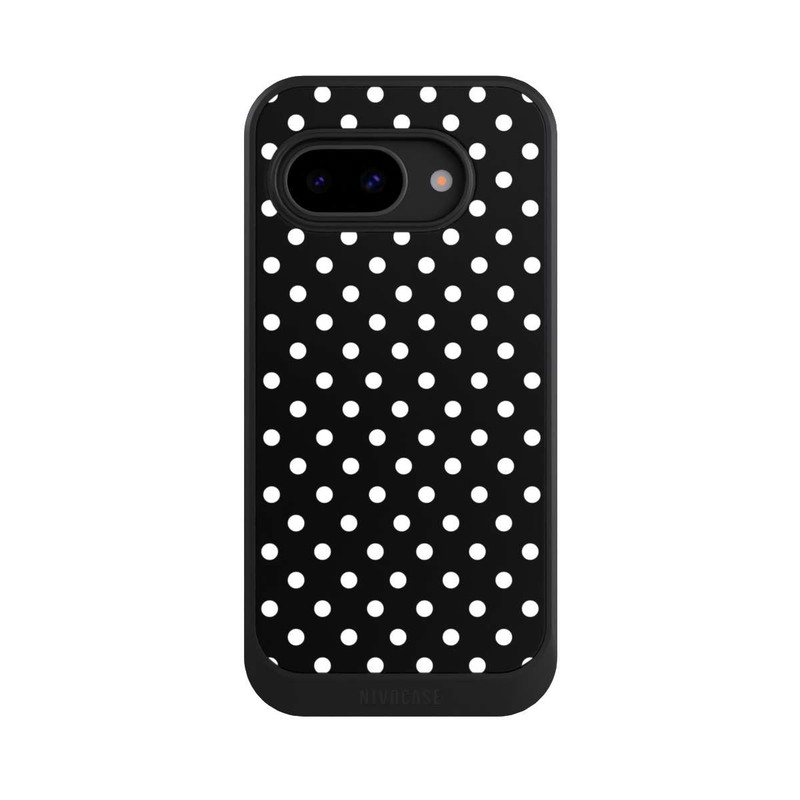 Pixel 9 a NIVOcore Polka Dots Schwarz und Weiß