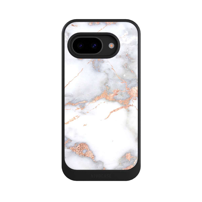 Pixel 9 a NIVOcore Weißer und goldener Marmorlook