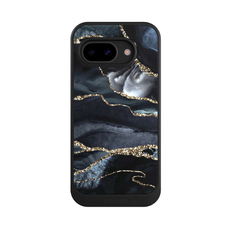 Pixel 9 a NIVOcore Dunkler Marmor Gold Glitzerlook