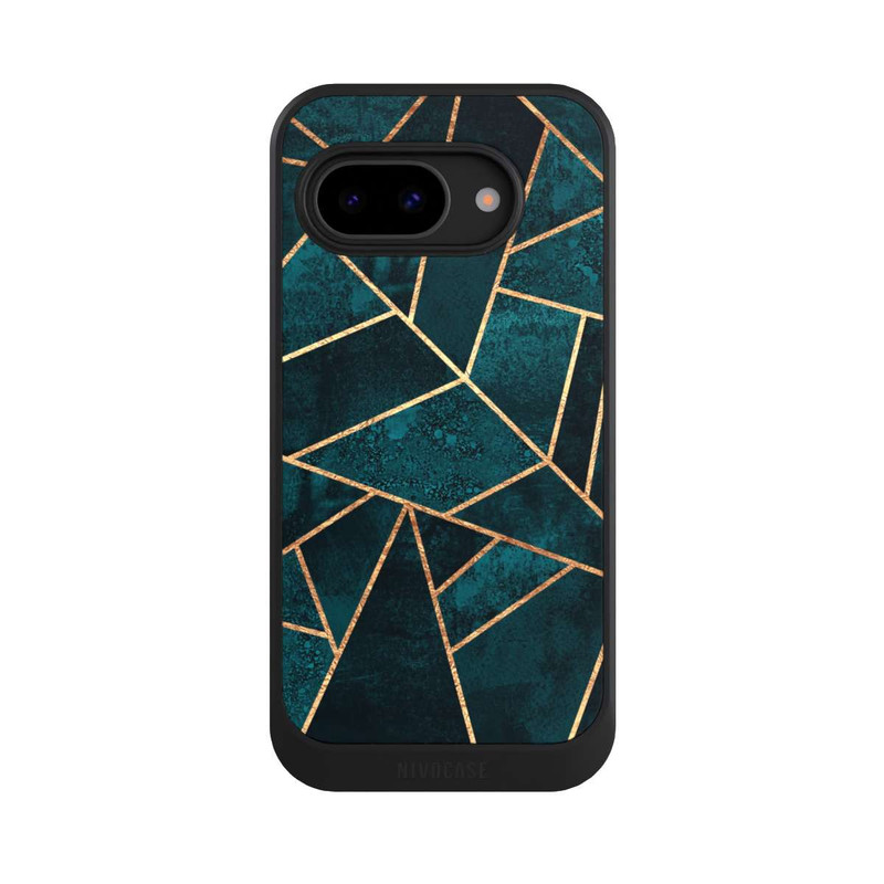 Pixel 9 a NIVOcore Tief Blaugrün Stein Gold Druck