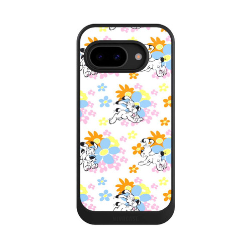 Google Pixel 9a NIVOcore Idéfix sur fleurs colorées
