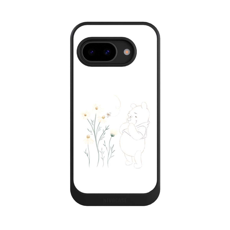 Pixel 9 a NIVOcore Winnie Puuh sieht sich Gänseblümchen an