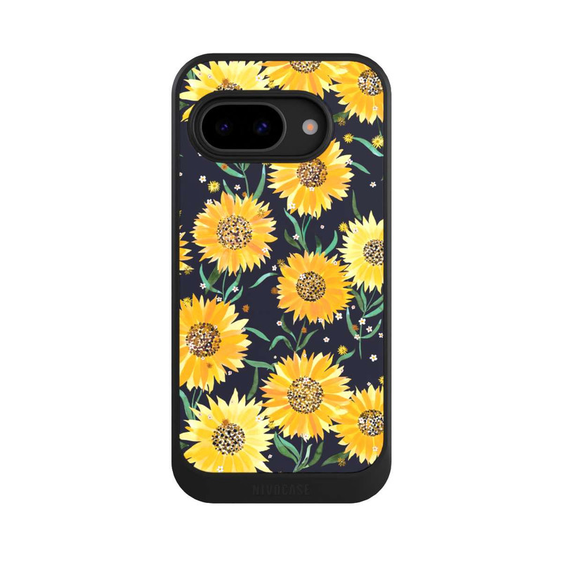 Pixel 9 a NIVOcore Sonnenblumen schwarz