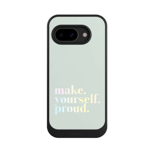 Google Pixel 9a NIVOcore Make Yourself Proud Zitat-Minze und Farbverlauf