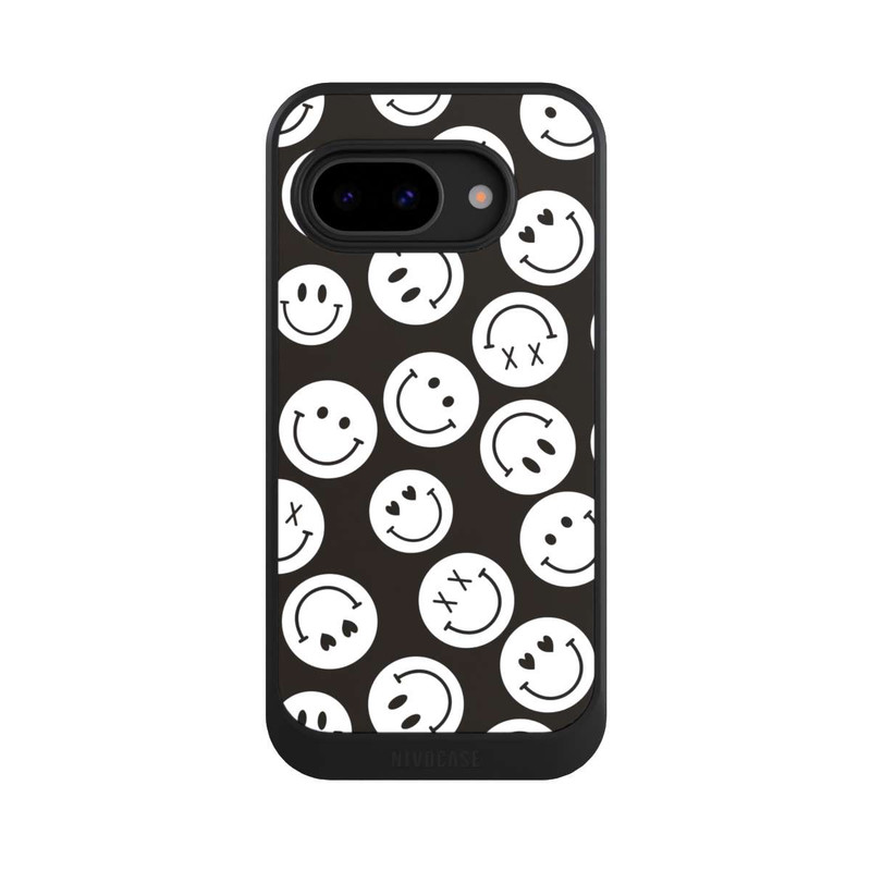 Pixel 9 a NIVOcore Smiles Emotes Pattern Black And White