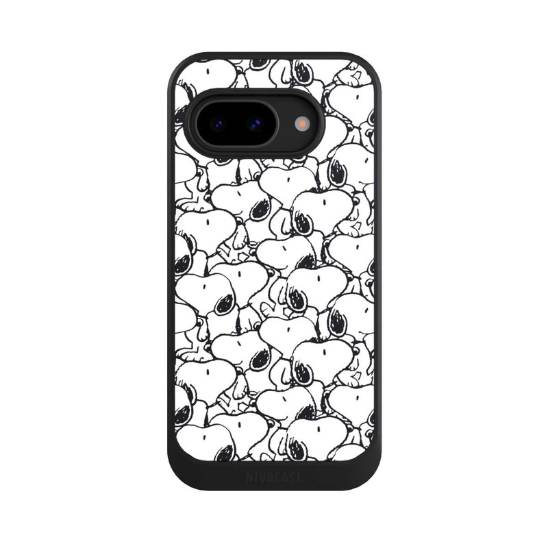 Pixel 9 a NIVOcore Snoopy Muster Schwarz und Weiß
