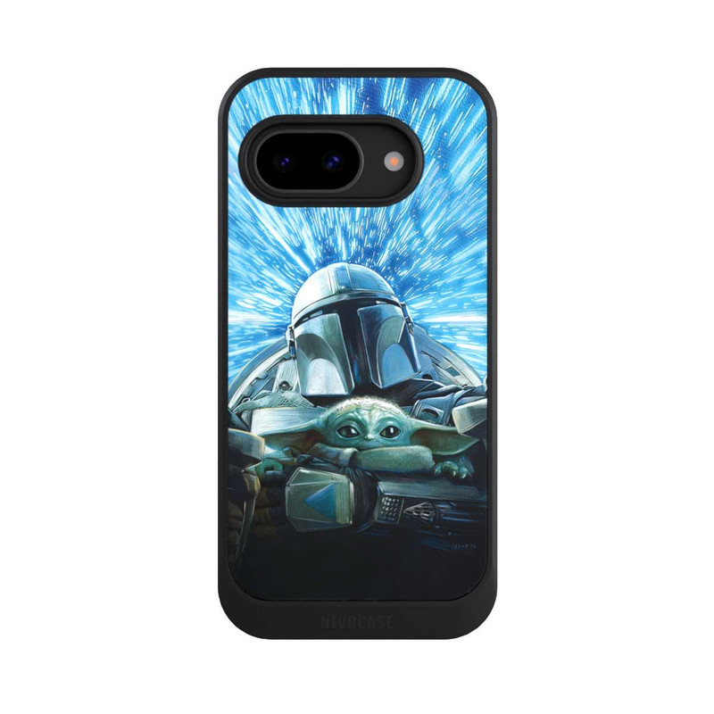 Pixel 9 a NIVOcore Grogu et Mando Flying Blue