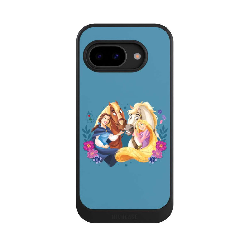 Pixel 9 a NIVOcore Disney Prinzessinnen Belle and Rapunzel mit Pferden