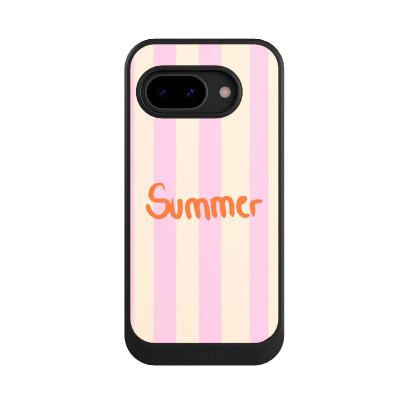 Pixel 9 a NIVOcore Summer- Rosa und Orange Streifen Hintergrund