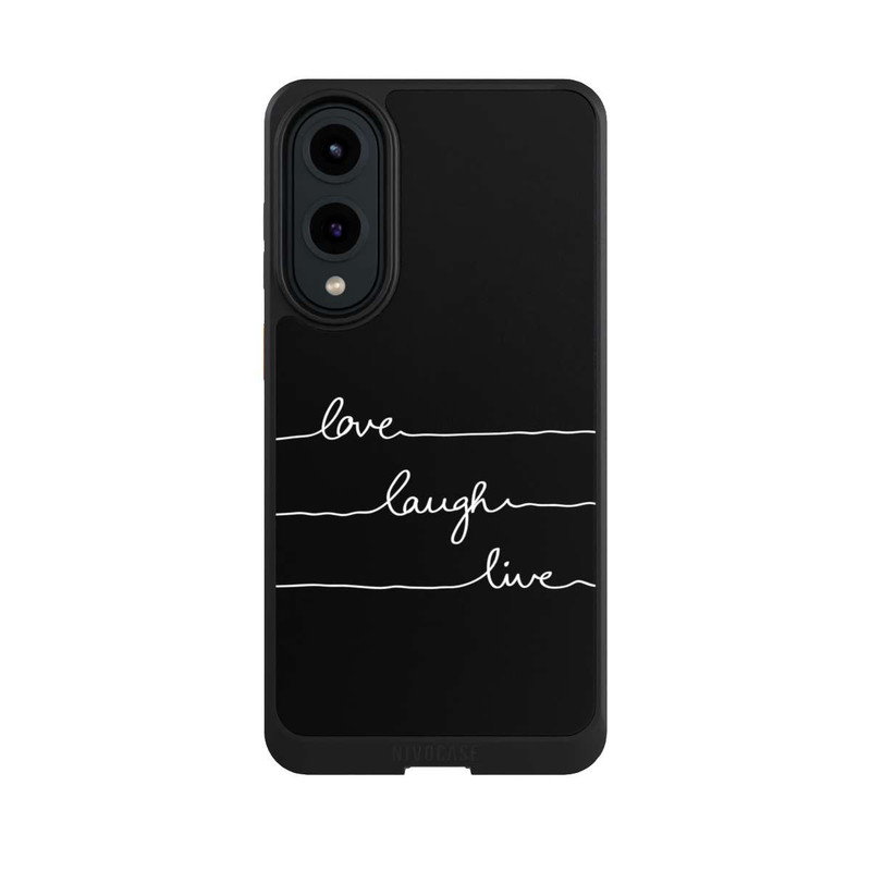 Galaxy S25 Edge NIVOcore Love Laugh Live weiß/schwarz
