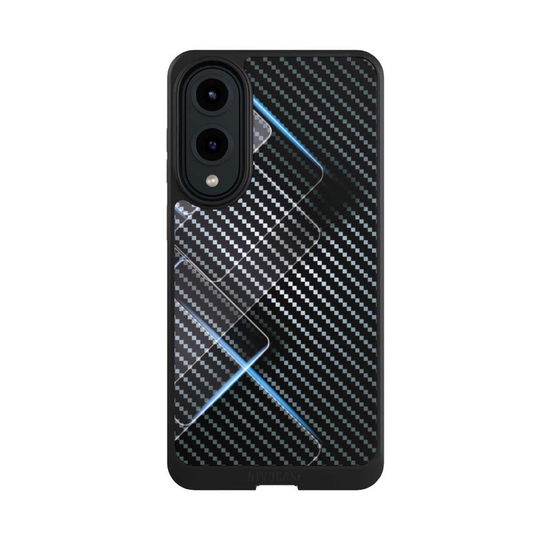 Galaxy S25 Edge NIVOcore Blaue Linien auf Karbon