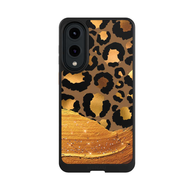 Galaxy S25 Edge NIVOcore Dark Golden Leopard Glitterlook