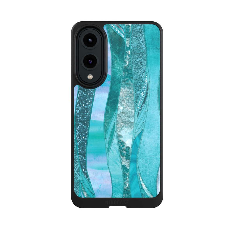 Galaxy S25 Edge NIVOcore glamouröser Glitzerlook blau