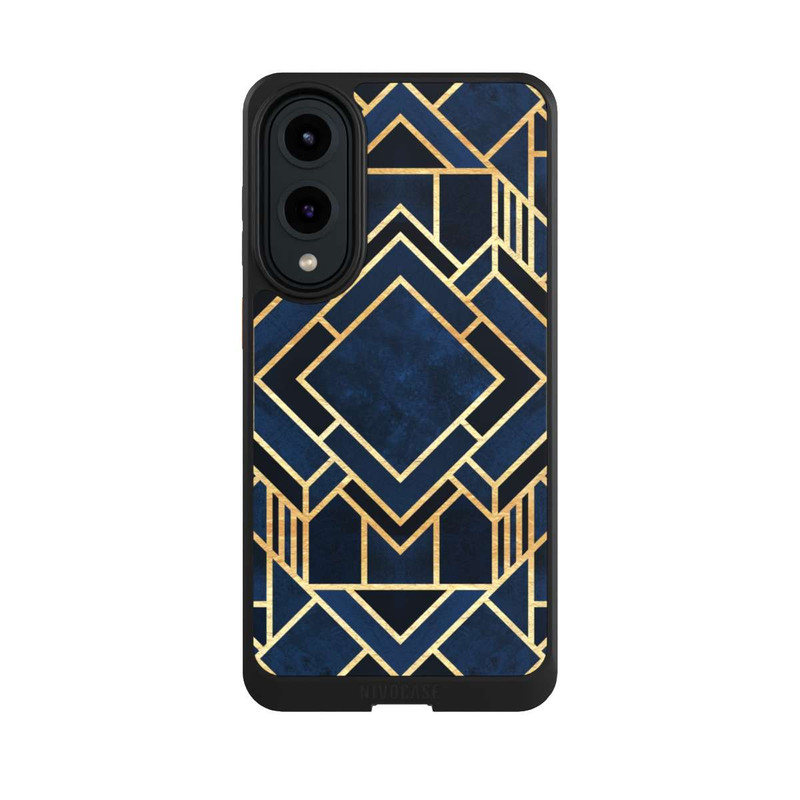 Galaxy S25 Edge NIVOcore Kunst Deko Blau Golddruck