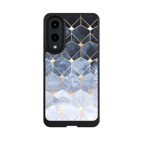 Samsung Galaxy S25 Edge NIVOcore Blaue Sechsecke und Diamanten Golddruck