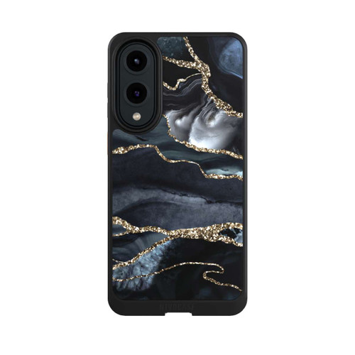 Samsung Galaxy S25 Edge NIVOcore Dunkler Marmor Gold Glitzerlook