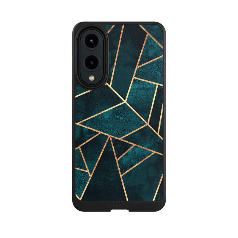Galaxy S25 Edge NIVOcore Tief Blaugrün Stein Gold Druck