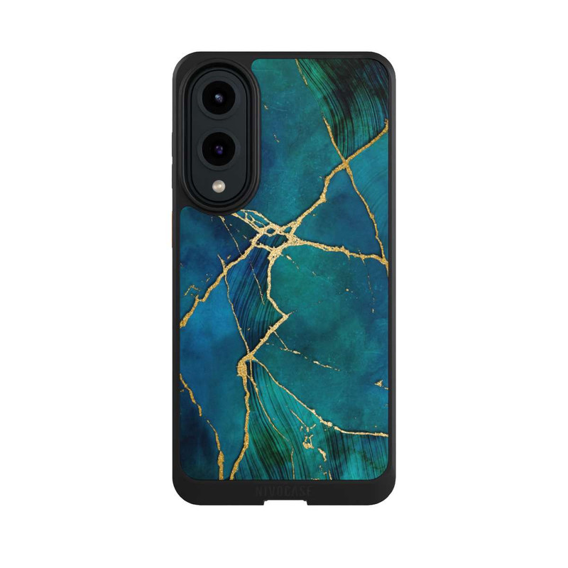 Galaxy S25 Edge NIVOcore Look minéral glamour bleu or