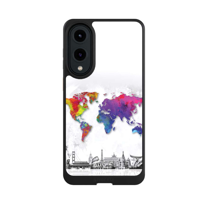 Galaxy S25 Edge NIVOcore Carte du monde avec l'horizon