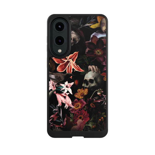 Samsung Galaxy S25 Edge NIVOcore Totenköpfe und Blumen auf dunklem Hintergrund