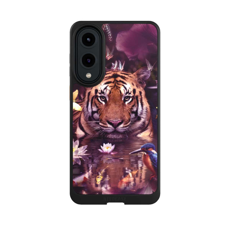 Galaxy S25 Edge NIVOcore Tiger Blumenrahmen