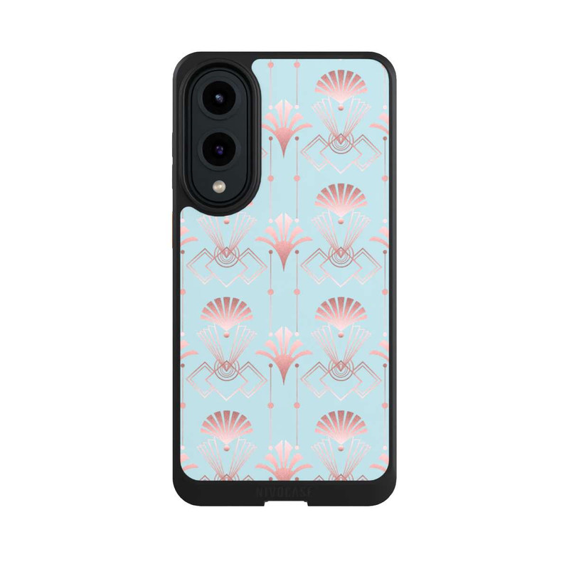 Galaxy S25 Edge NIVOcore Art Deco Rose Gold Elegance Blue