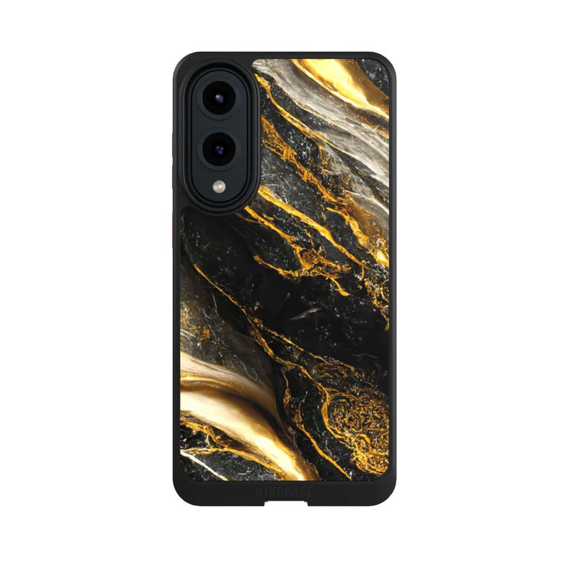Galaxy S25 Edge NIVOcore Schwarze Marmor Goldschichten