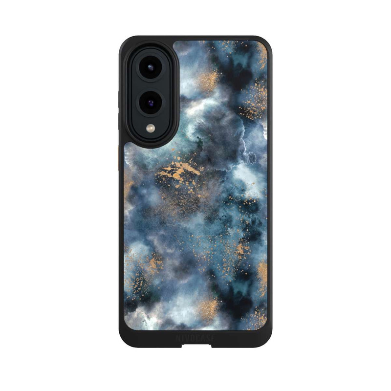 Galaxy S25 Edge NIVOcore Smoky Marble Watercolor Navy