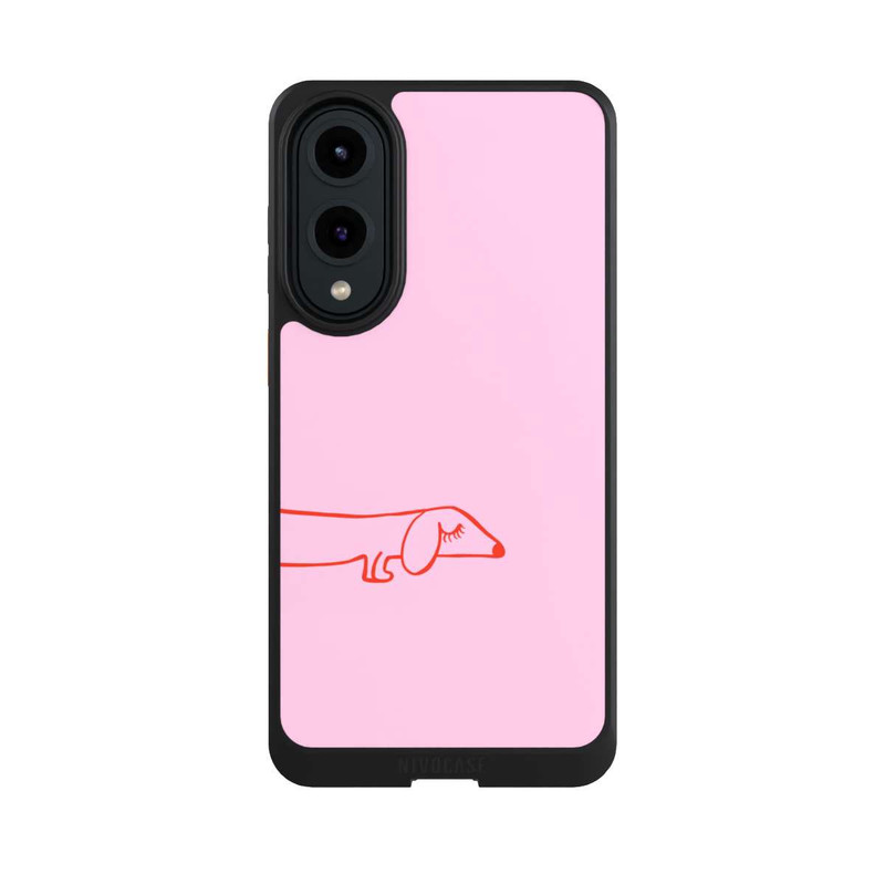 Galaxy S25 Edge NIVOcore Dachshund Illustration Pink