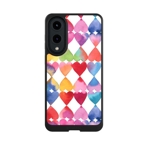 Samsung Galaxy S25 Edge NIVOcore Colorful Watercolor Hearts Pattern