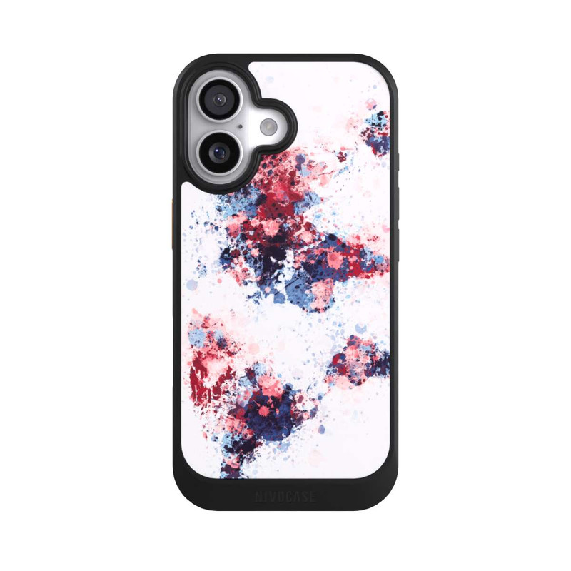 iPhone 17 NIVOcore Weltkarte Farbenspritzer Blau Rot