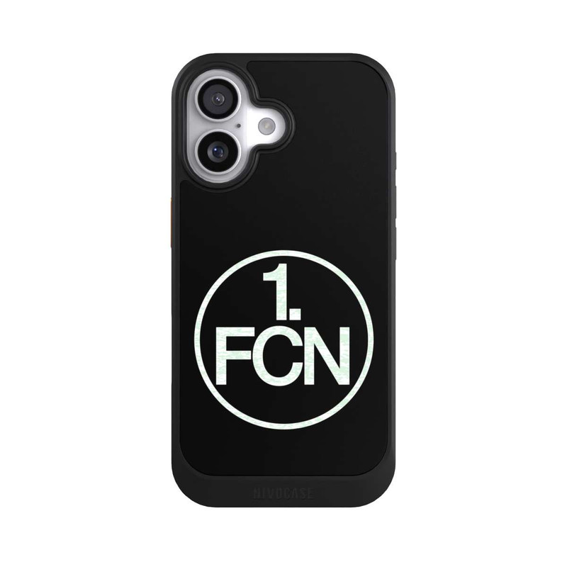 iPhone 17 NIVOcore FCN Logo in Weiß Hintergrund Schwarz