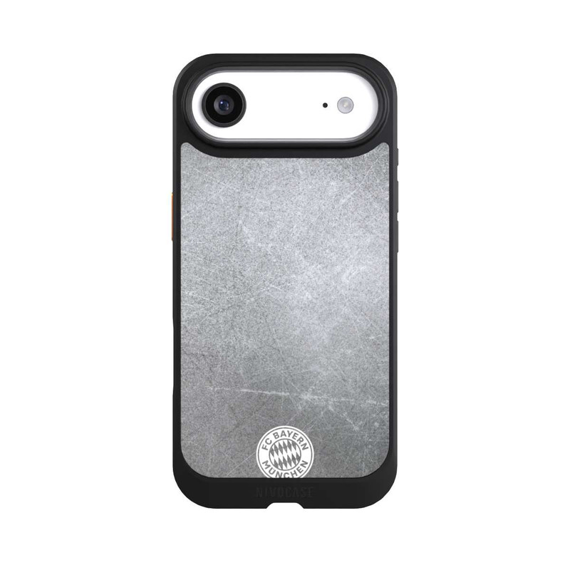 iPhone Air NIVOcore Klassisches FCB Logo Klein - Weiß auf Metalllook