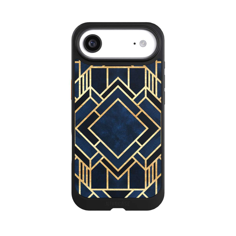 iPhone Air NIVOcore Kunst Deko Blau Golddruck