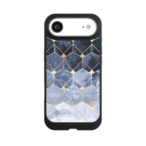 Apple iPhone Air NIVOcore Blaue Sechsecke und Diamanten Golddruck