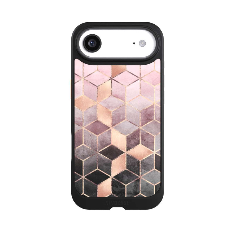 iPhone Air NIVOcore Pink-grauer Farbverlauf Würfel Druck