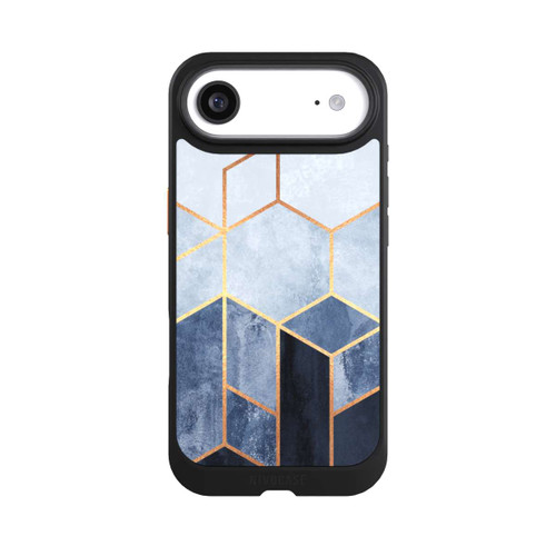 Apple iPhone Air NIVOcore Soft Blue Hexagons Gold Print