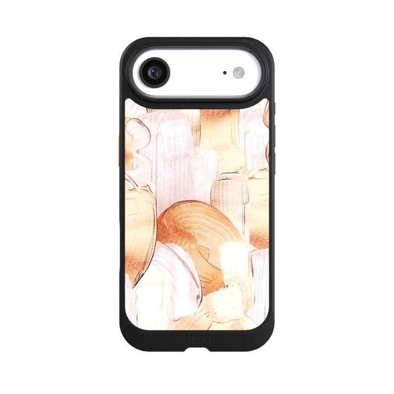 iPhone Air NIVOcore Weiß/Gold Pinsel Muster