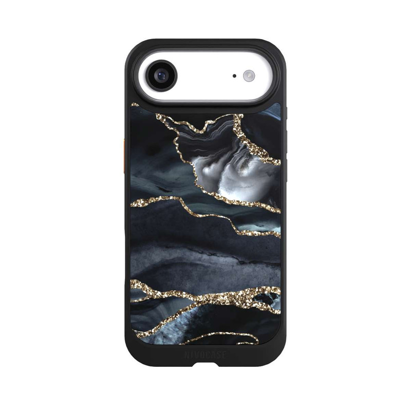 iPhone Air NIVOcore Dunkler Marmor Gold Glitzerlook
