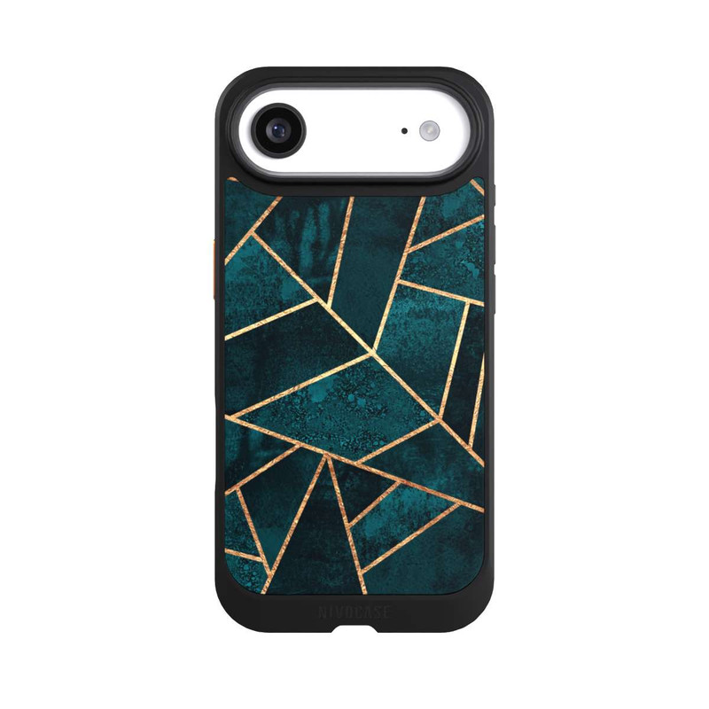 iPhone Air NIVOcore Tief Blaugrün Stein Gold Druck