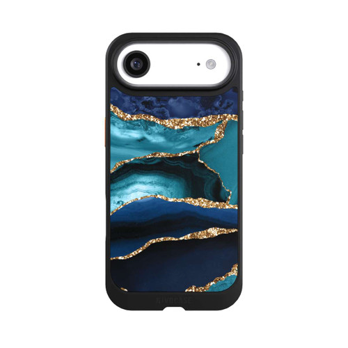 Apple iPhone Air NIVOcore Dark and Light Blue Marble Gold Glitter Look