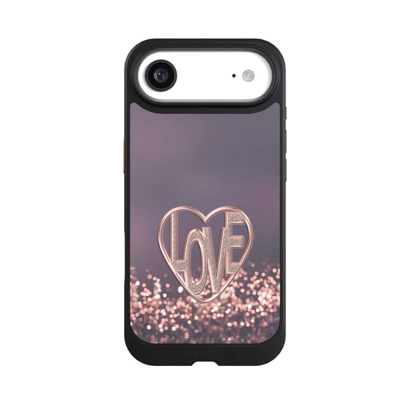 iPhone Air NIVOcore LOVE Glitzerrosa