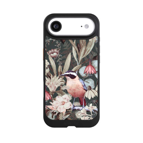 Apple iPhone Air NIVOcore Orangefarbener Vogel im Vintage Blumenmuster