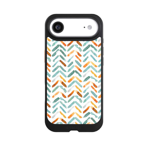 Apple iPhone Air NIVOcore Elegantes Herbstchevron Blau Orange