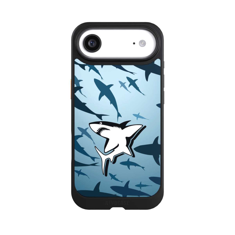 iPhone Air NIVOcore Haie Muster Blau