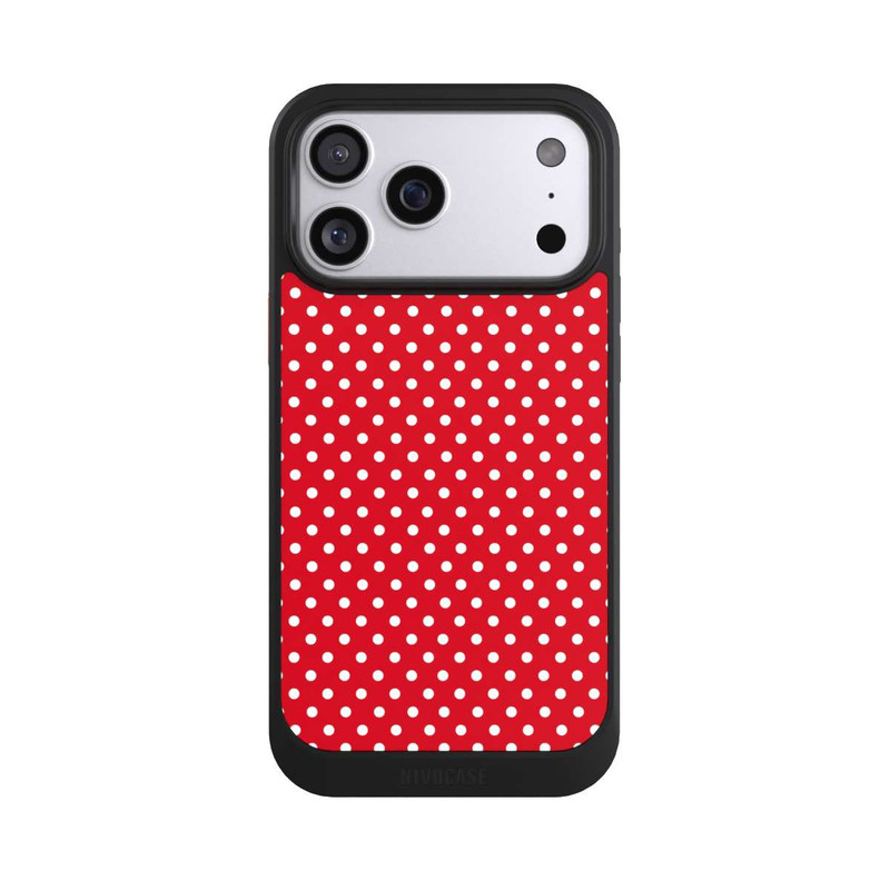 iPhone 17 Pro Max NIVOcore Confettis Blancs sur Fond Rouge