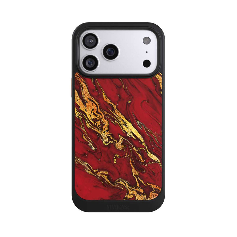 iPhone 17 Pro Max NIVOcore Red Gold Marble Look